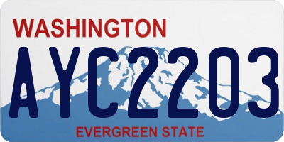 WA license plate AYC2203