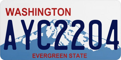 WA license plate AYC2204