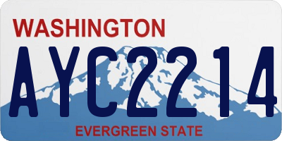 WA license plate AYC2214