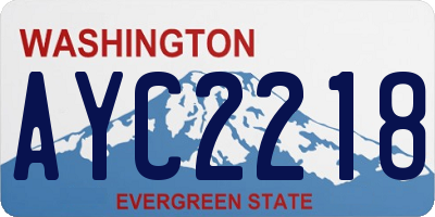 WA license plate AYC2218