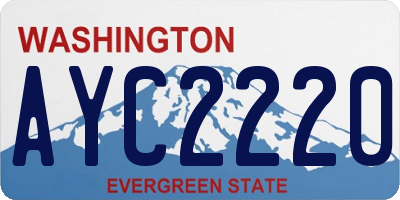 WA license plate AYC2220