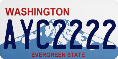 WA license plate AYC2222