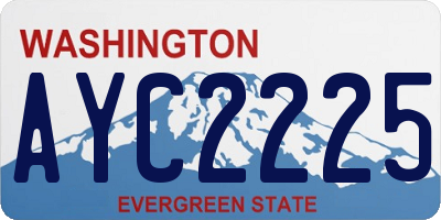WA license plate AYC2225