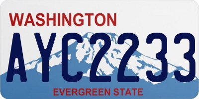 WA license plate AYC2233