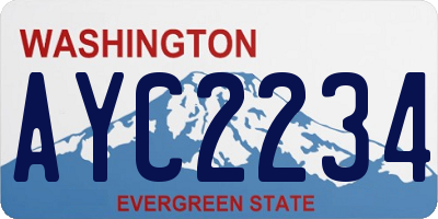 WA license plate AYC2234