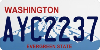 WA license plate AYC2237