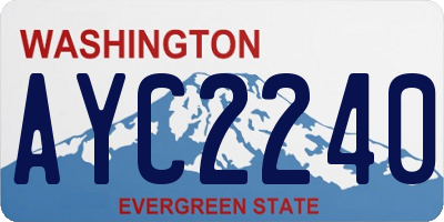 WA license plate AYC2240