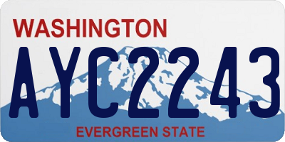 WA license plate AYC2243