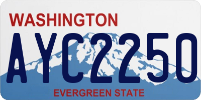WA license plate AYC2250