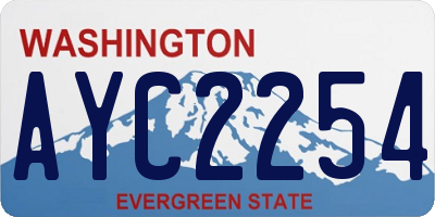 WA license plate AYC2254