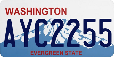 WA license plate AYC2255