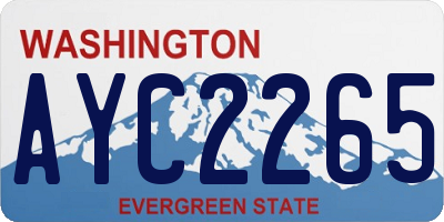 WA license plate AYC2265