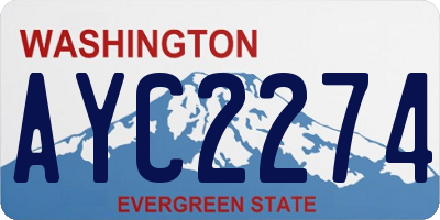 WA license plate AYC2274