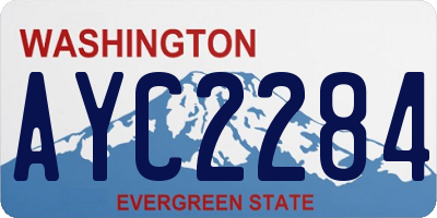 WA license plate AYC2284