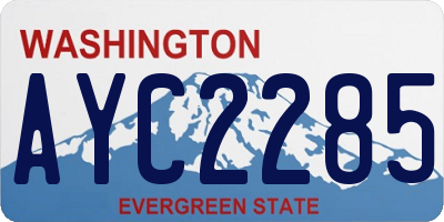 WA license plate AYC2285
