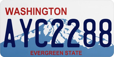 WA license plate AYC2288