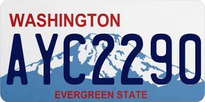 WA license plate AYC2290