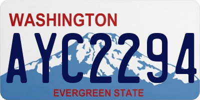 WA license plate AYC2294