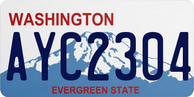 WA license plate AYC2304