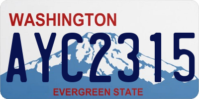 WA license plate AYC2315