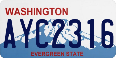WA license plate AYC2316