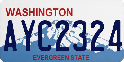 WA license plate AYC2324