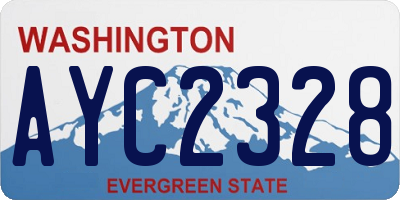 WA license plate AYC2328