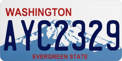WA license plate AYC2329