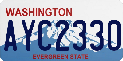 WA license plate AYC2330