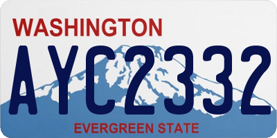WA license plate AYC2332