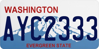 WA license plate AYC2333