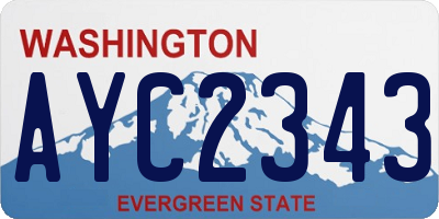 WA license plate AYC2343