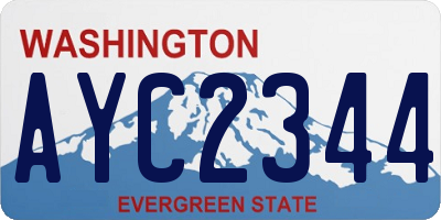 WA license plate AYC2344