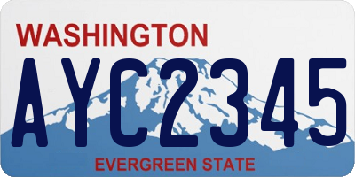 WA license plate AYC2345