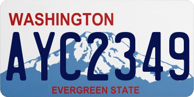 WA license plate AYC2349