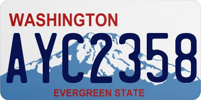 WA license plate AYC2358