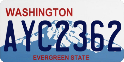 WA license plate AYC2362