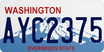 WA license plate AYC2375
