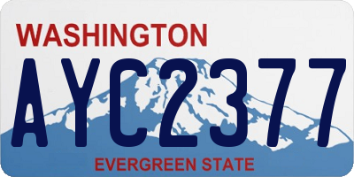 WA license plate AYC2377