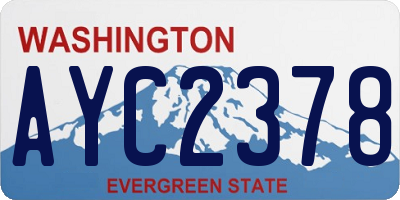 WA license plate AYC2378