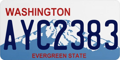 WA license plate AYC2383