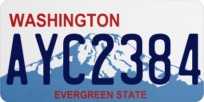WA license plate AYC2384