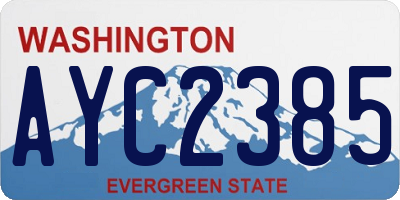 WA license plate AYC2385