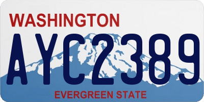 WA license plate AYC2389