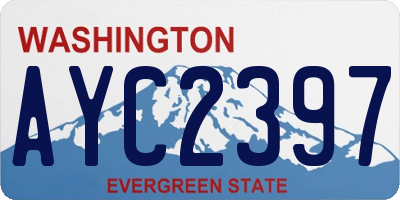 WA license plate AYC2397