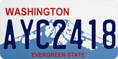 WA license plate AYC2418