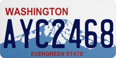 WA license plate AYC2468