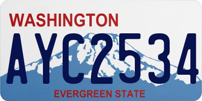 WA license plate AYC2534