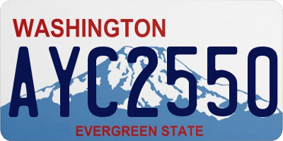 WA license plate AYC2550