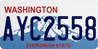 WA license plate AYC2558